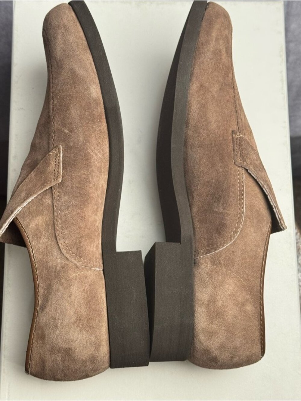 Hush Puppies Brown Suede Loafers Men 8,5 Wide Made in Canada NOS - Picture 8 of 9